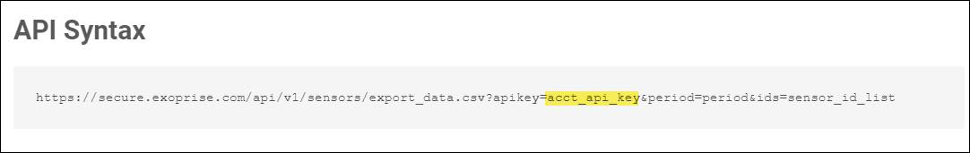 Sensor Data Export API